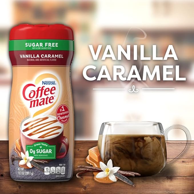 Coffee Mate Vanilla caramel sin azúcar 289gr 10oz
