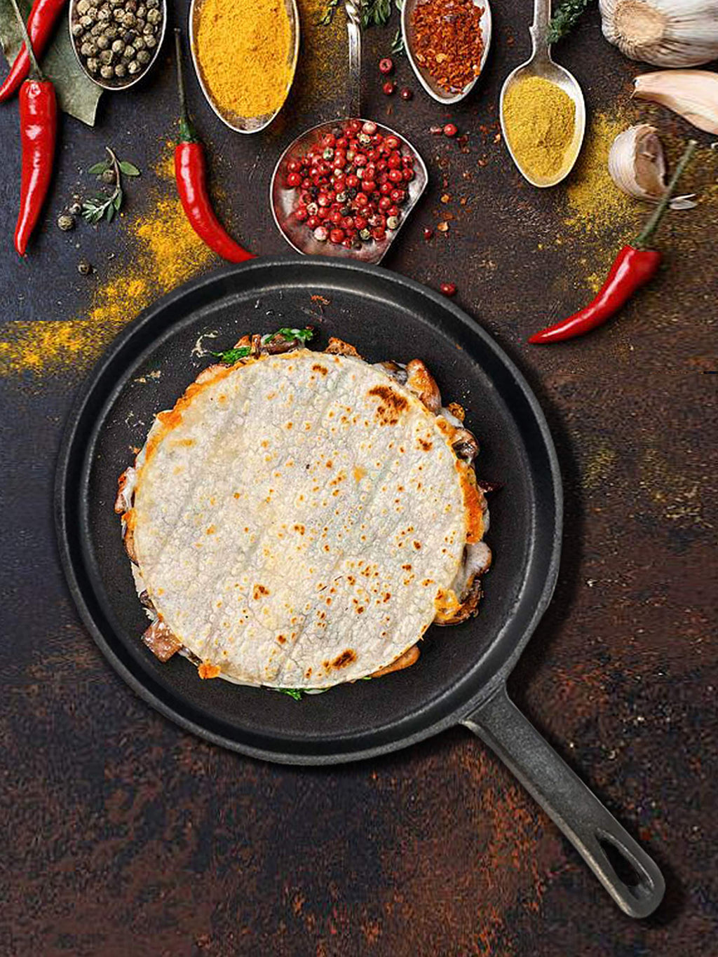 Tortillada - Sartén Plana de Hierro Fundido para Tortillas (27 cm