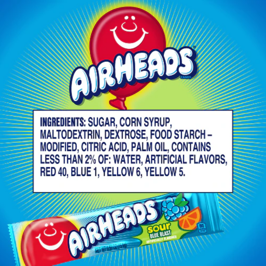 Airheads Sourblue - 36 unidades