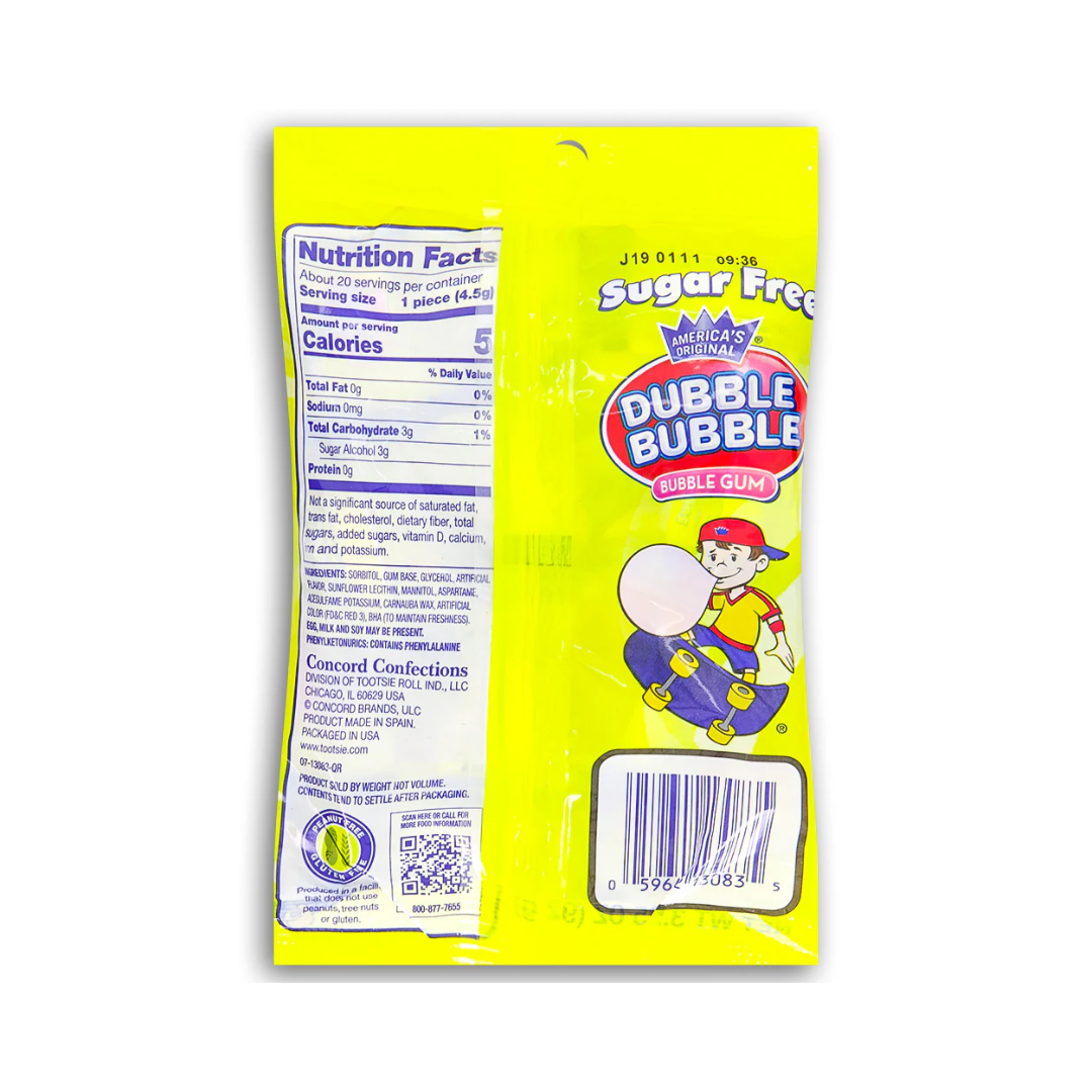 Chicle Dubble Bubble Sugar Free Gum 92g