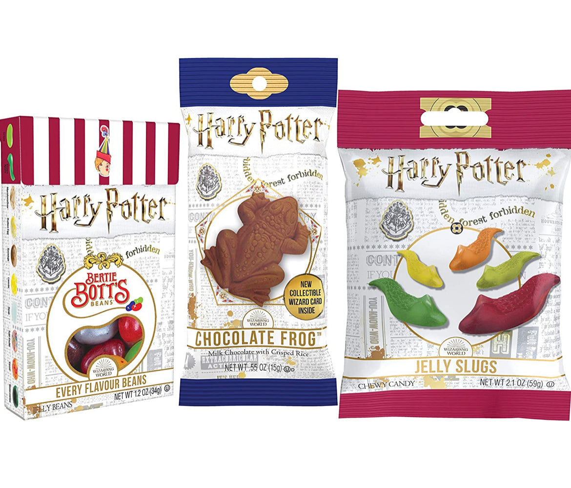 Harry Potter beans-choco frog-jelly slugs