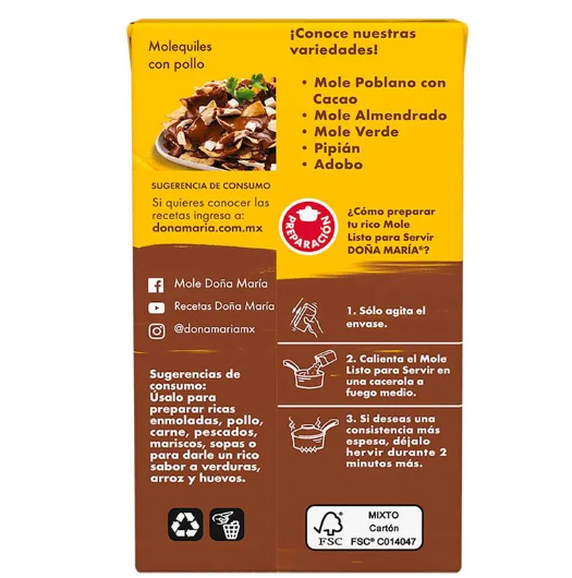 Doña María Mole 360g - Listo para servir