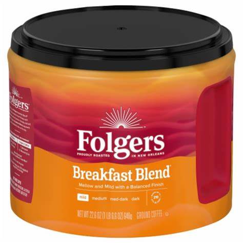 Folgers Breakfast Blend Mild Net Wt 22.6 OZ (1 LB 6.6 OZ) 640g