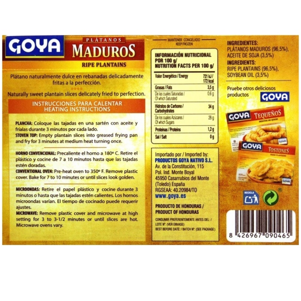 Goya plátano maduro en tajadas 311 gr