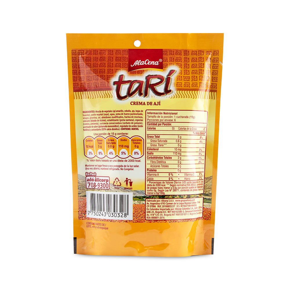 AlaCena Tarí Crema De Ají Rico sabor de casa 85g pack 2