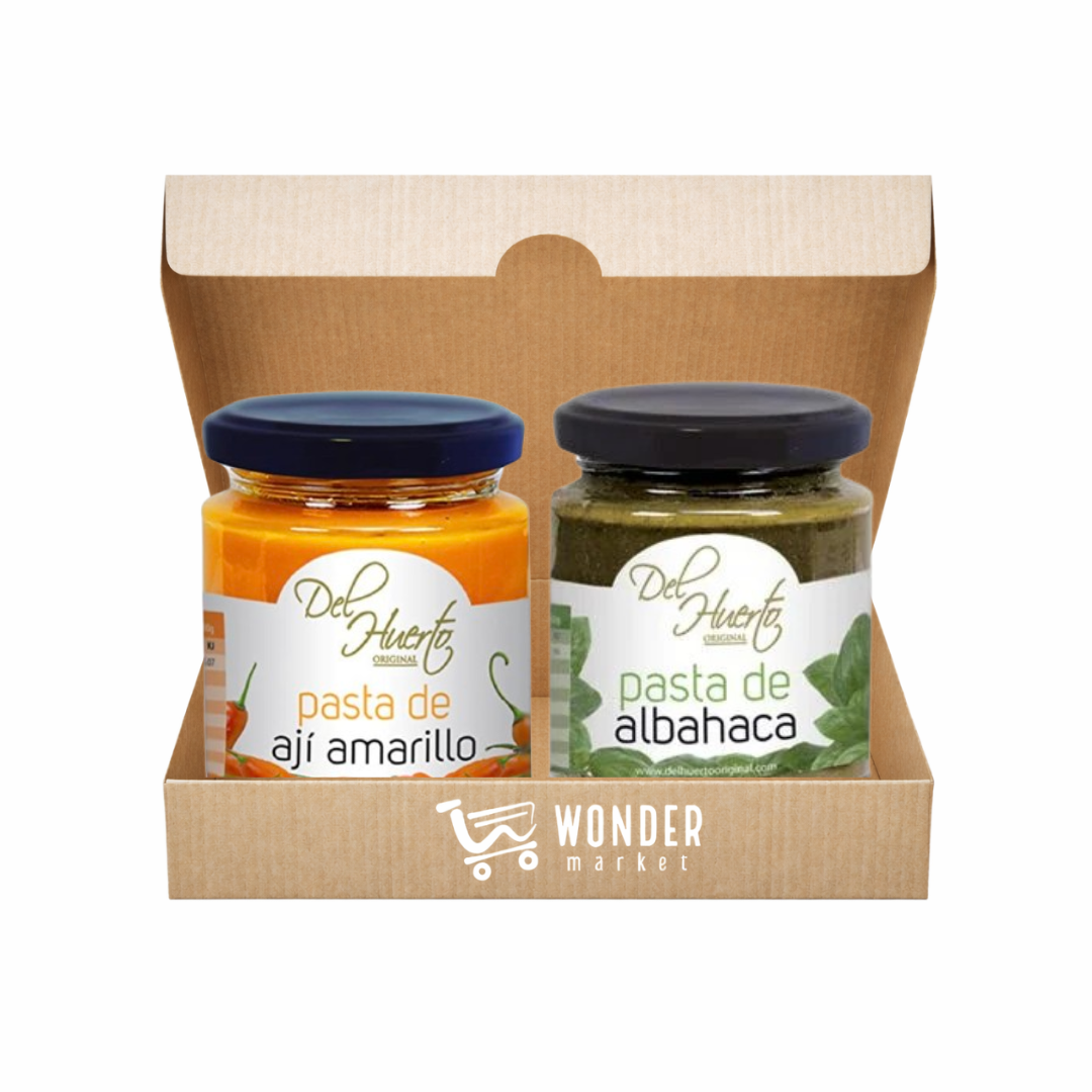 Wonderbox Pasta de Ají Amarillo y Pasta de Albahaca - Del Huerto 424gr