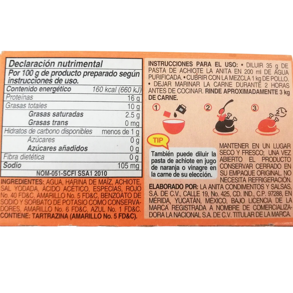 La Anita Pasta de Achiote 100 gr