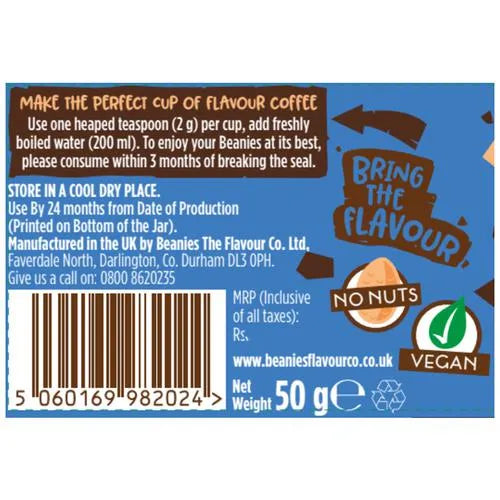 Beanies Nutty Hazelnut Flavour Instant Coffee 50g