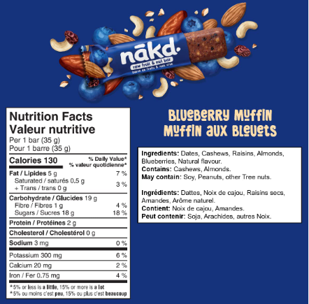 Nakd blueberry muffin - caja 35x18