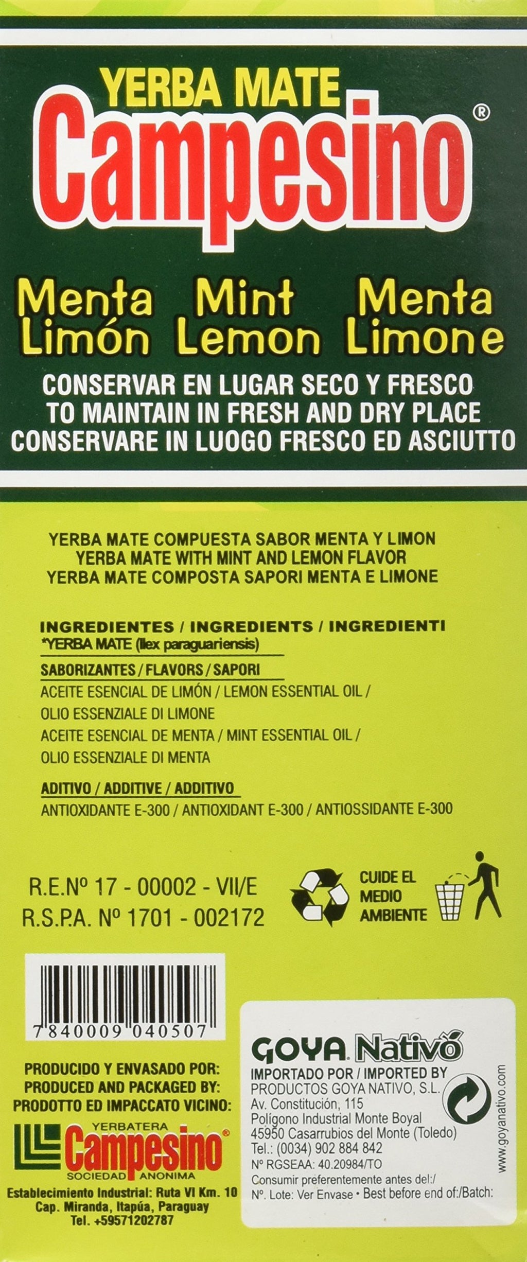 Campesino Yerba Mate Menta y Limon - 500g