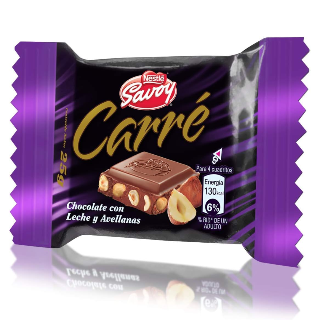 Nestlé Savoy Carré Chocolate con leche y avellana 400g