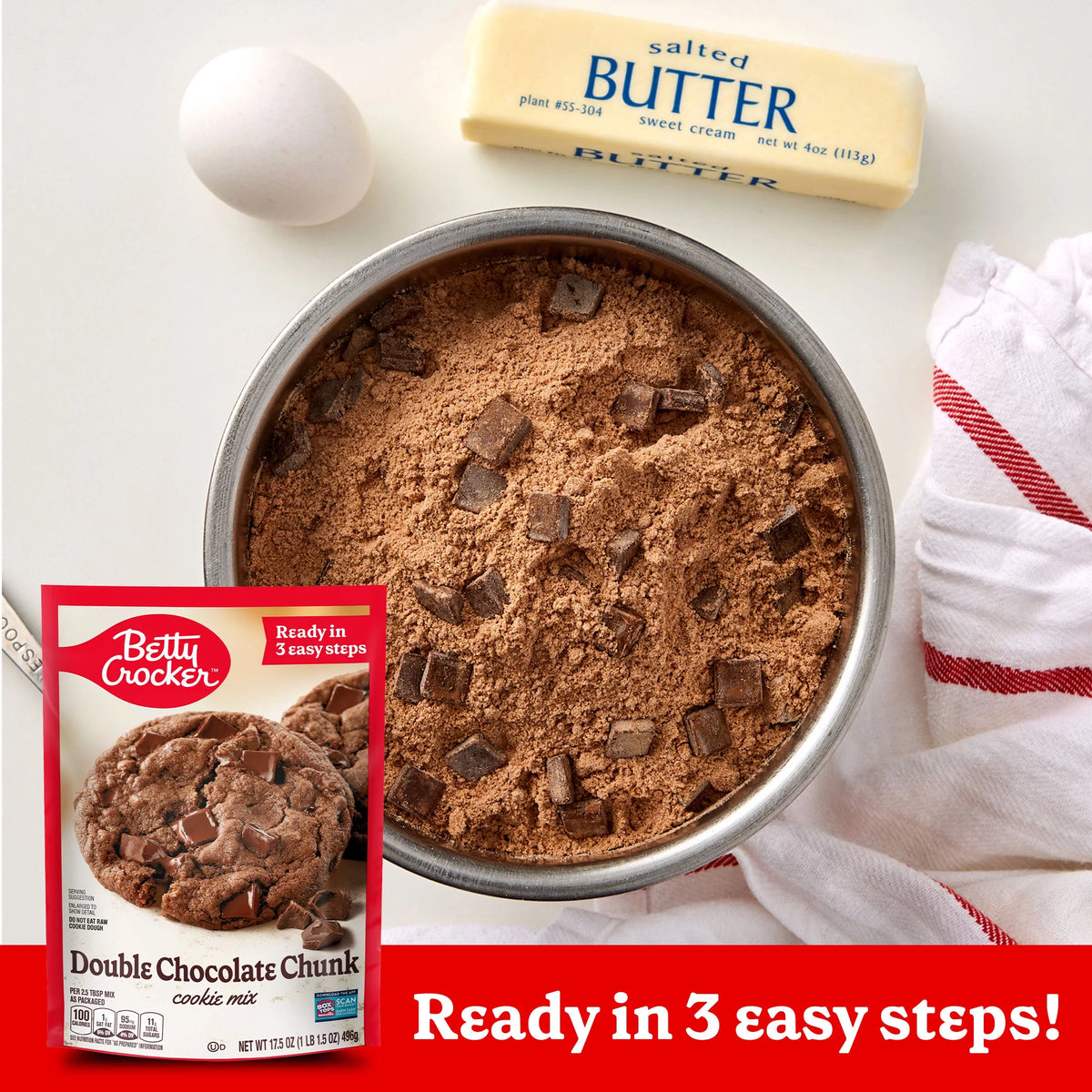 Betty Crocker Double Chocolate Chunk Cookie Mix 496g