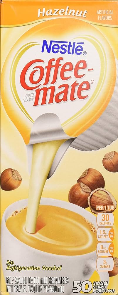 Coffee mate hazelnut liquid - 50 uds!