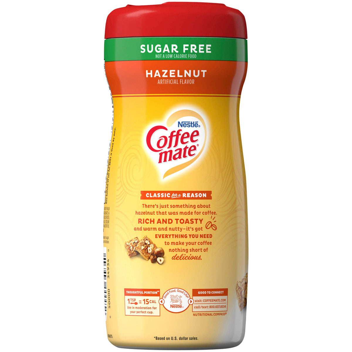 Coffee Mate Hazelnut sin azúcar 289gr