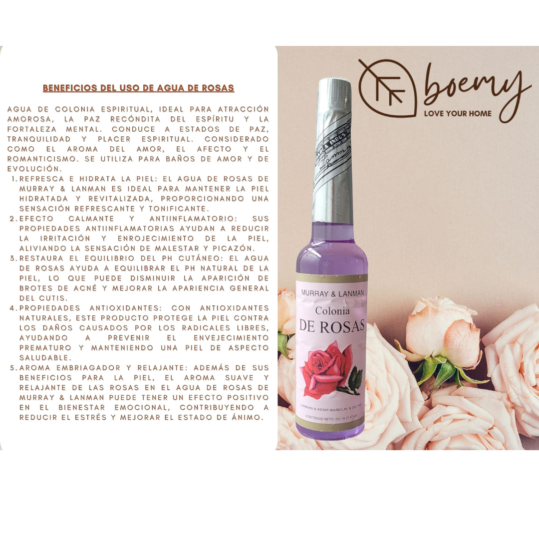 Agua de ROSAS 221ml - Colonia Murray & Lanman
