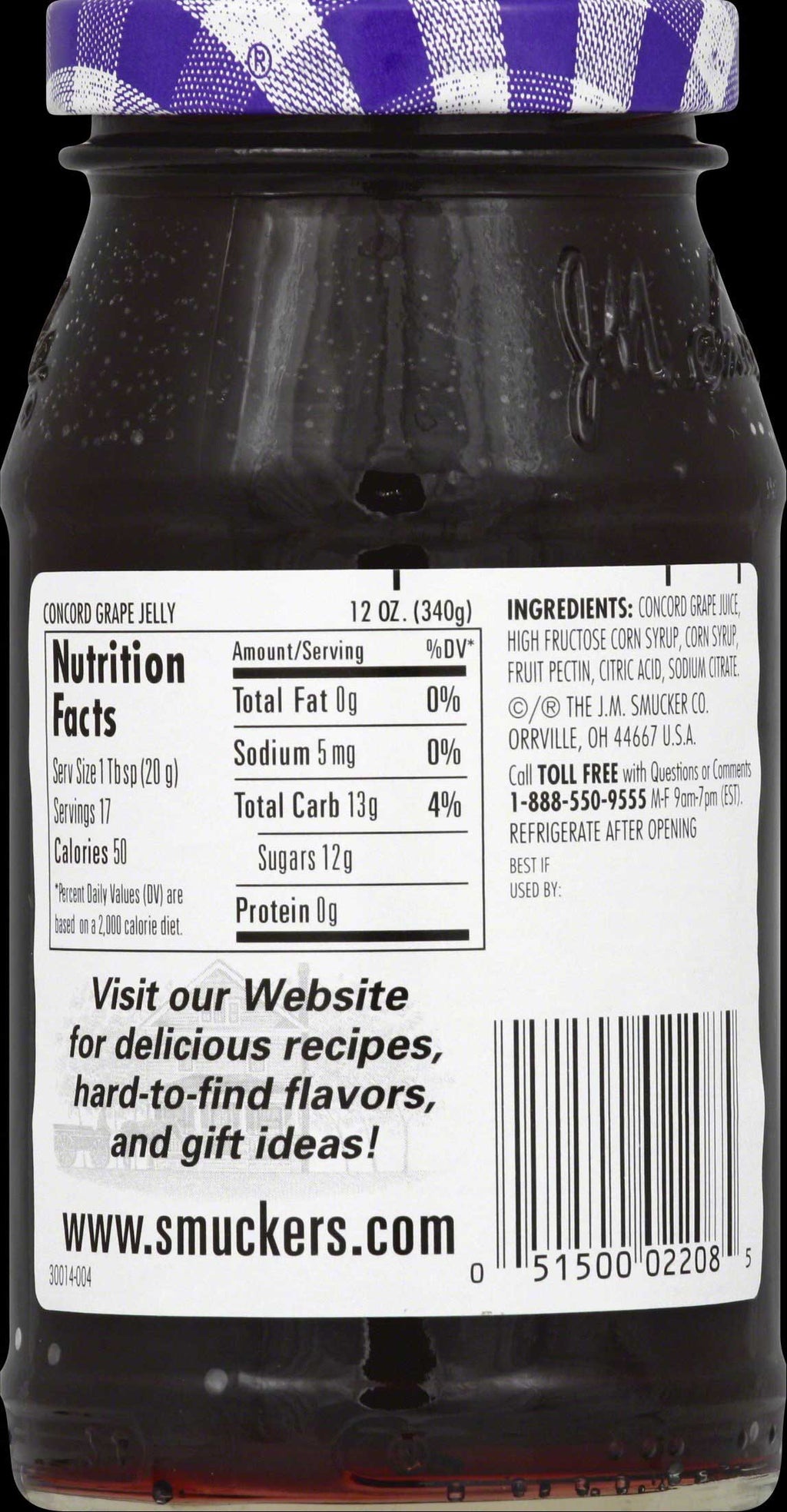 Smucker´s Concord Grape Jelly Net Wt 12 OZ (340g)