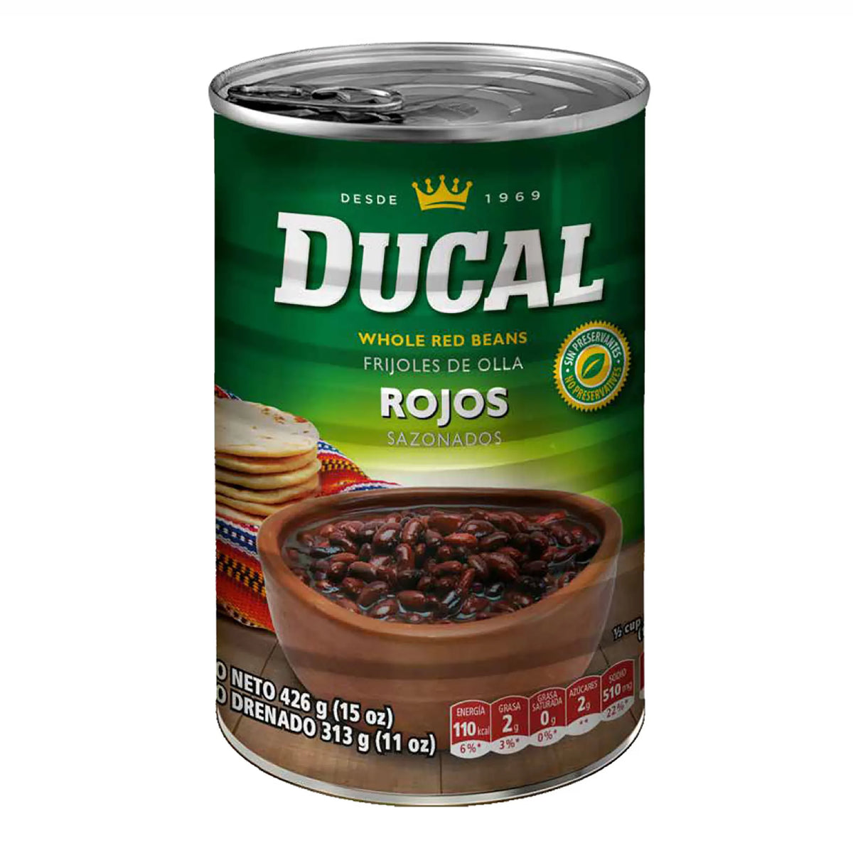 Ducal Frojoles Volteados/ Molidos Rojos 15oz (426g)X2