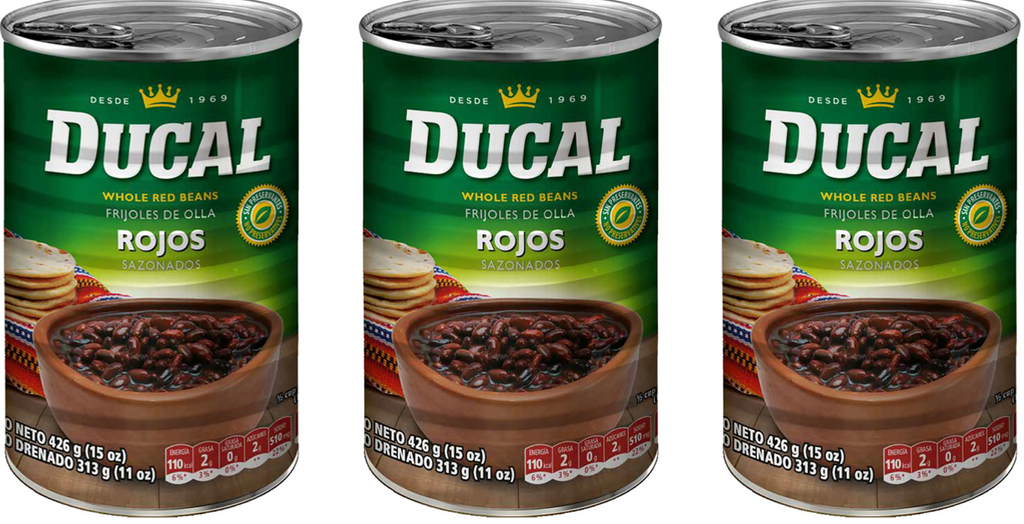 Ducal Frojoles Volteados/ Molidos Rojos 15oz (426g)X2