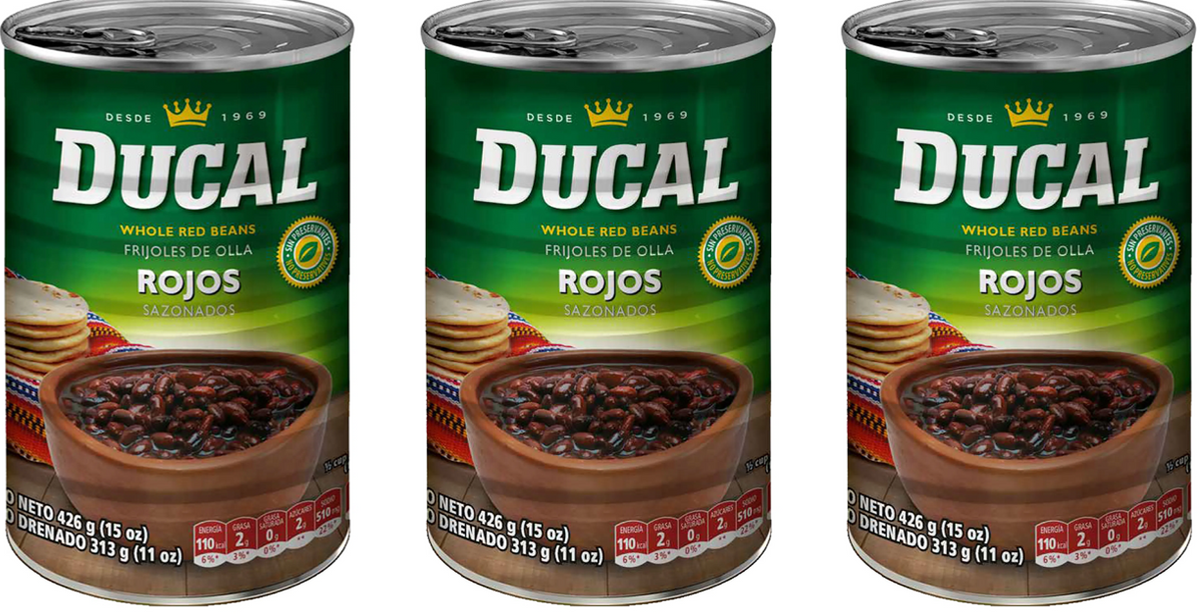 Ducal Frojoles Volteados/ Molidos Rojos 15oz (426g)X2