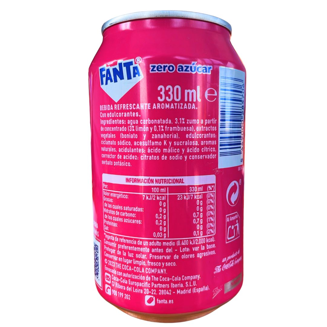Fanta ZERO az?car Frambuesa - 12 unidades