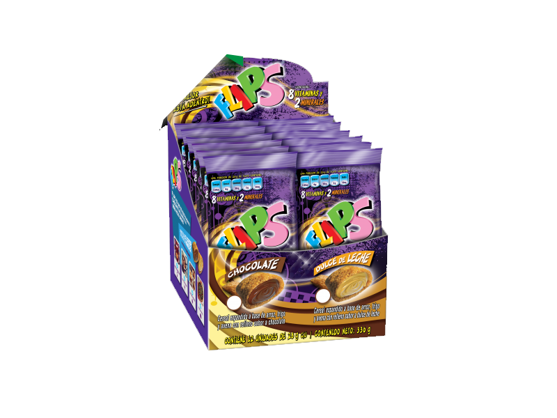 Flips dulce de leche display 12uds de 28gr
