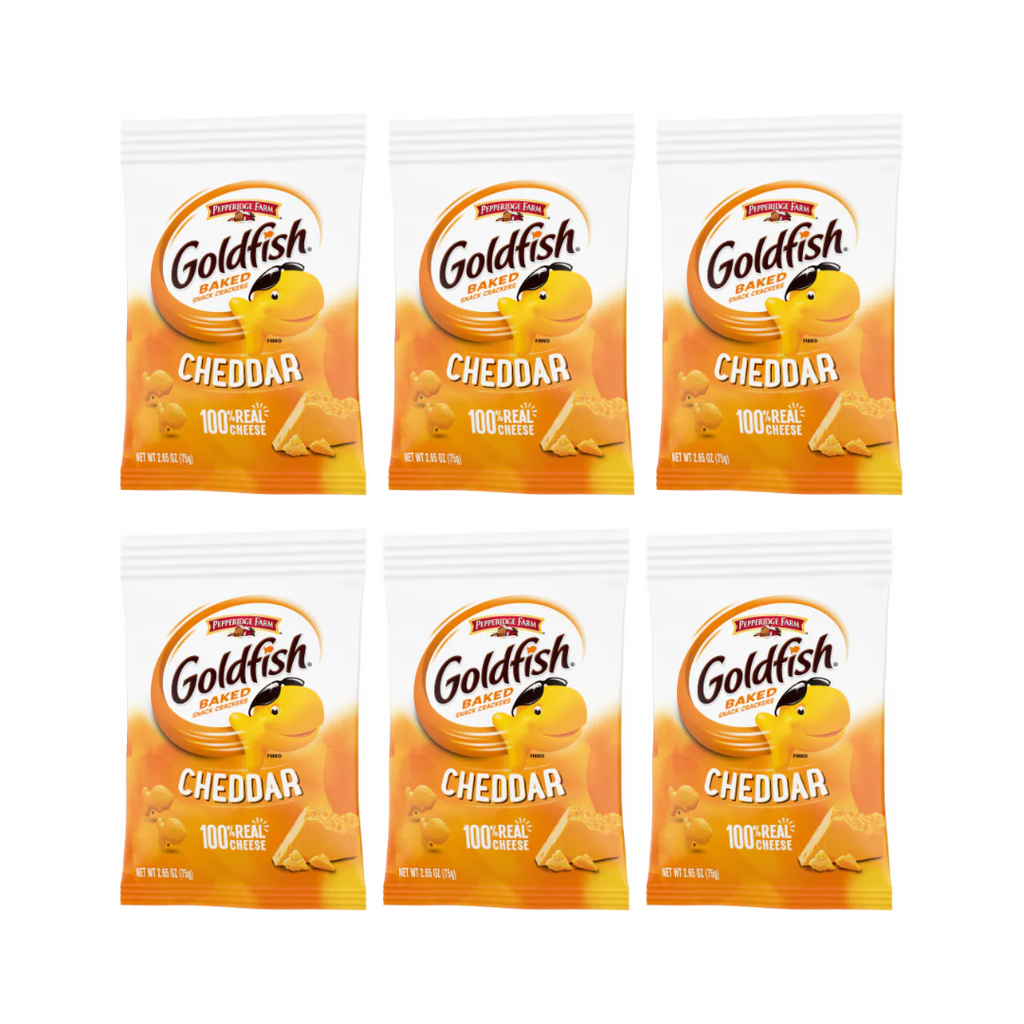 Goldfish Pack 6 Snack cheddar 35g- 100%Real Cheese