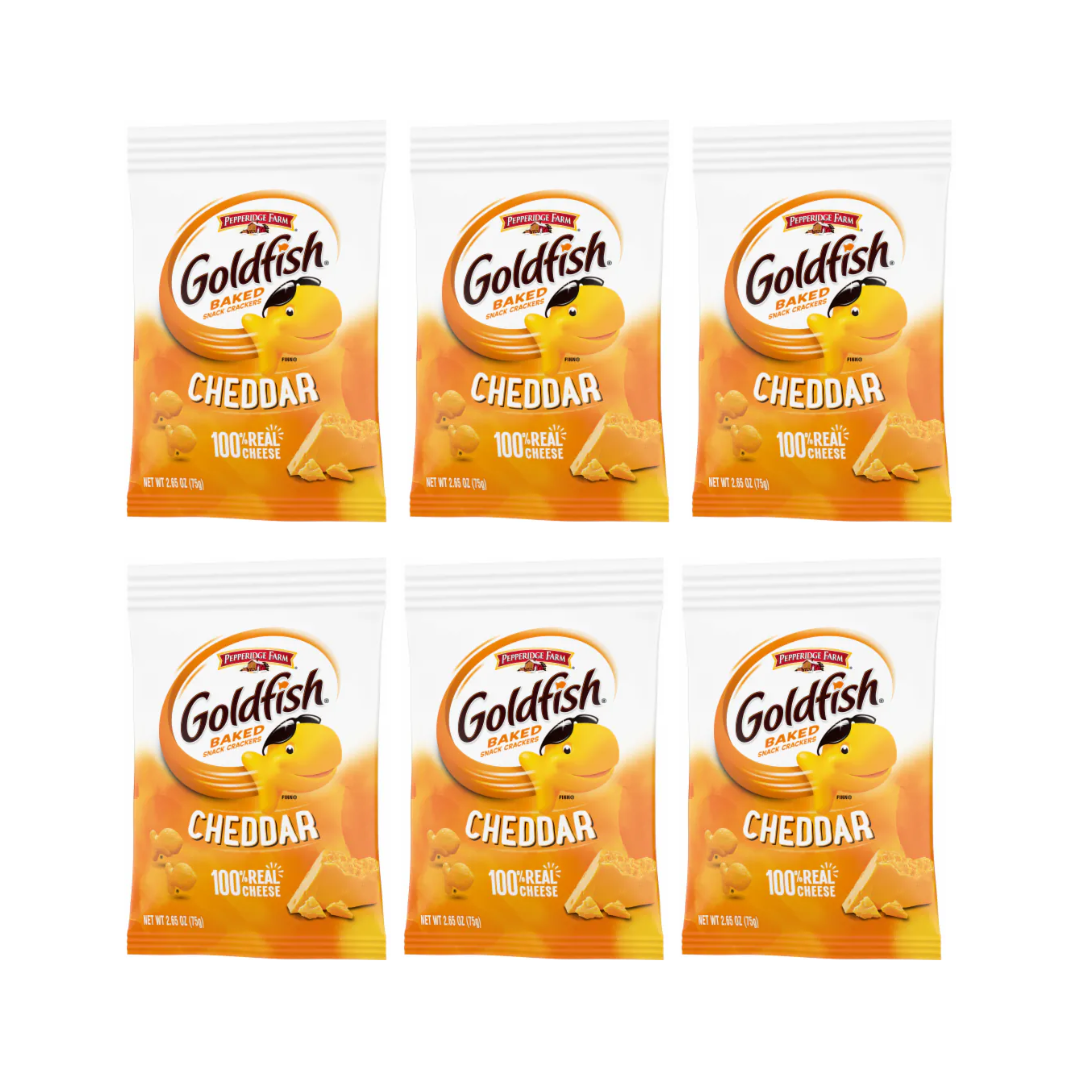 Goldfish Pack 6 Snack cheddar 35g- 100%Real Cheese