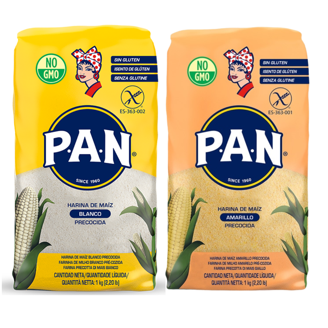Pack Harina Pan Maíz Blanco y Amarillo - 1kg cada una