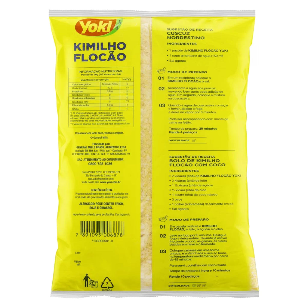 Yoki Kimilho Flocao  harina de maiz amarillo en copos 500g