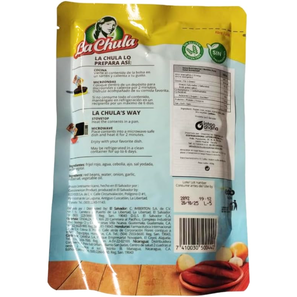 La Chula frijoles rojos volteados 400g