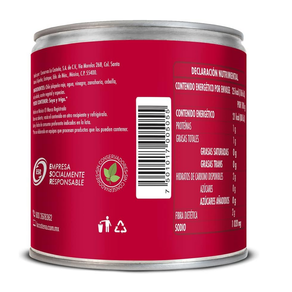 La Costeña rajas roja jalapeño 220g