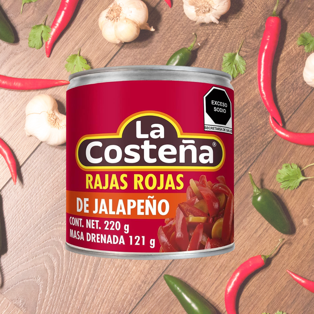 La Costeña rajas roja jalapeño 220g