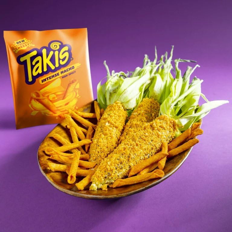 Takis Intense Nacho Non- Spicy Cheese NET WT 3.25 OZ (92.3g) x3