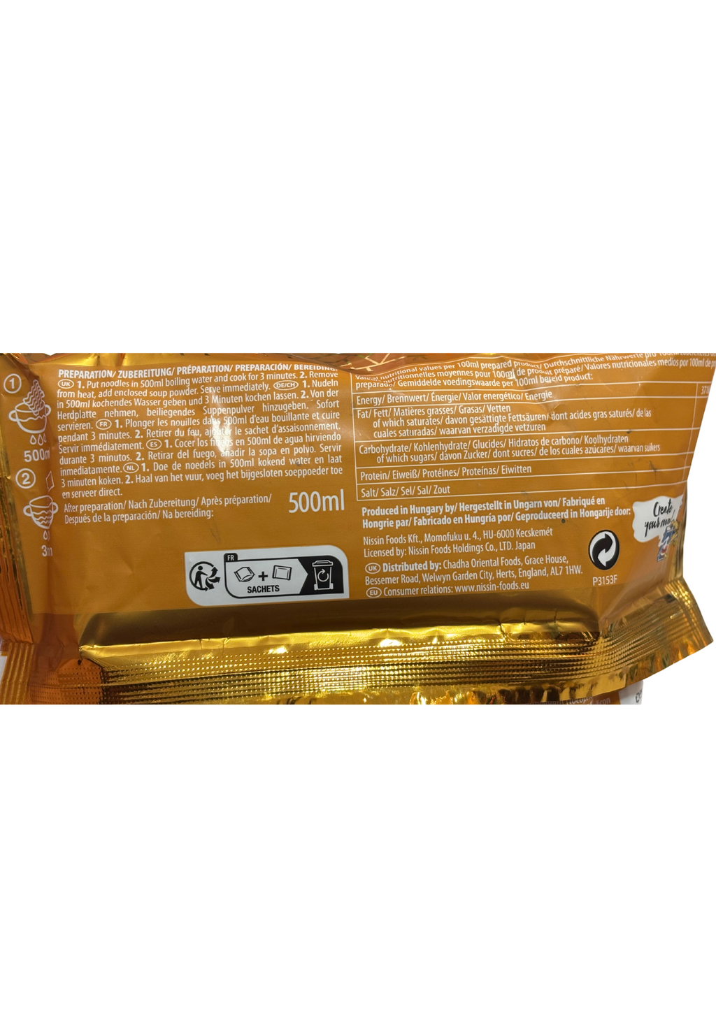 Nissin fideos curry 100g