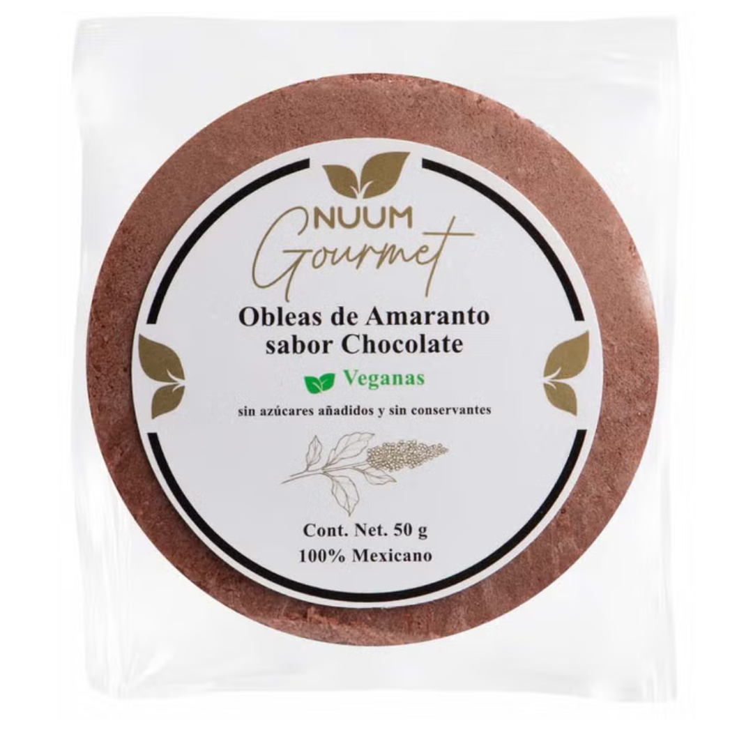 Obleas de Amaranto sabor chocolate - Nuum Gourmet