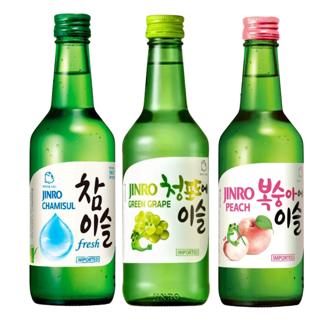 Wonderbox Soju Jinro Bebida Coreana Chamisul, uva y melocotón