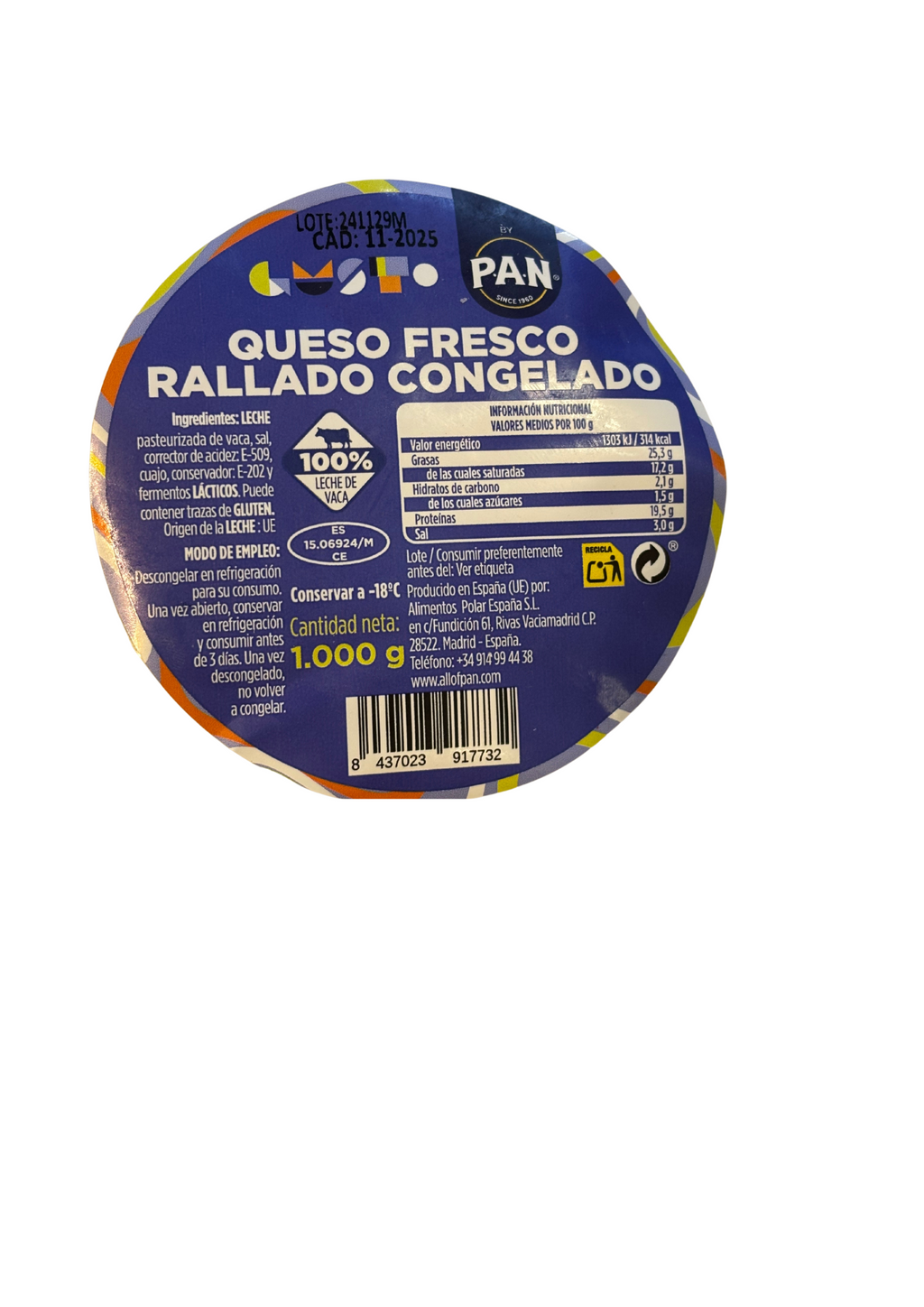 Pan Queso Rallado 1kg