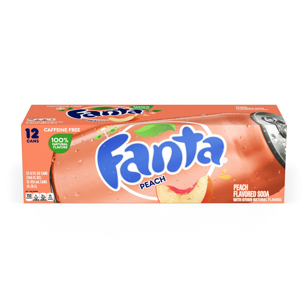 Fanta Peach  Flavored Soda 355ml (caja 12 unidades)