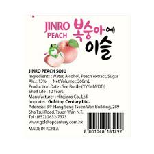 JINRO Soju Durazno Pack 2
