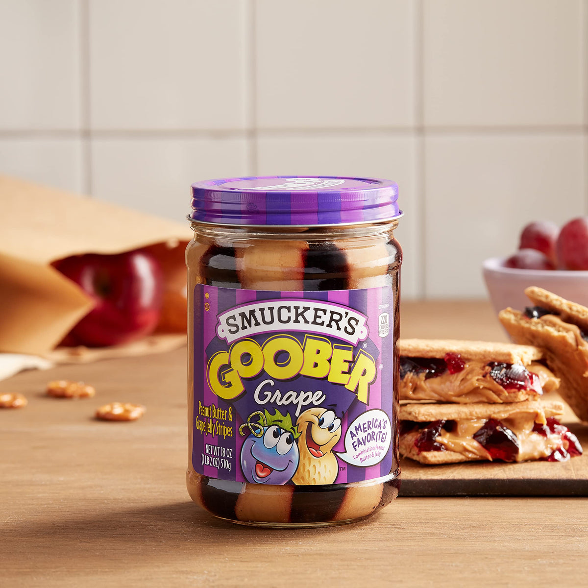 Smucker´s Goober  Grape Peanut Butter & Grape Jelly Stripes 18 Oz (510g)