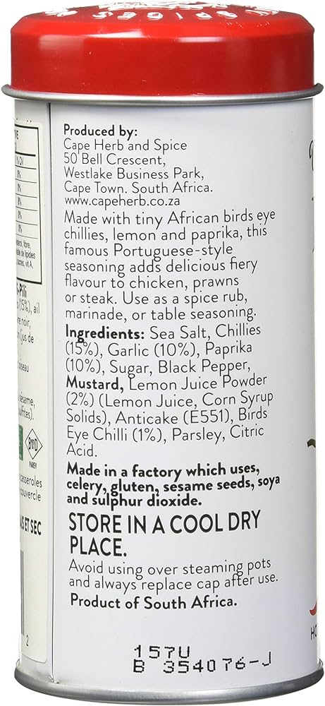 Cape herb&spice piri chilli mozambican 80g