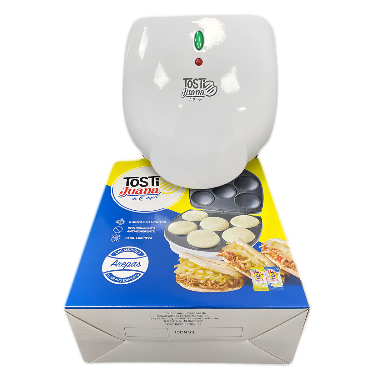 Tosti Arepas La Mantuana - Maquina eléctrica para hacer 6 arepas -TostiMaker