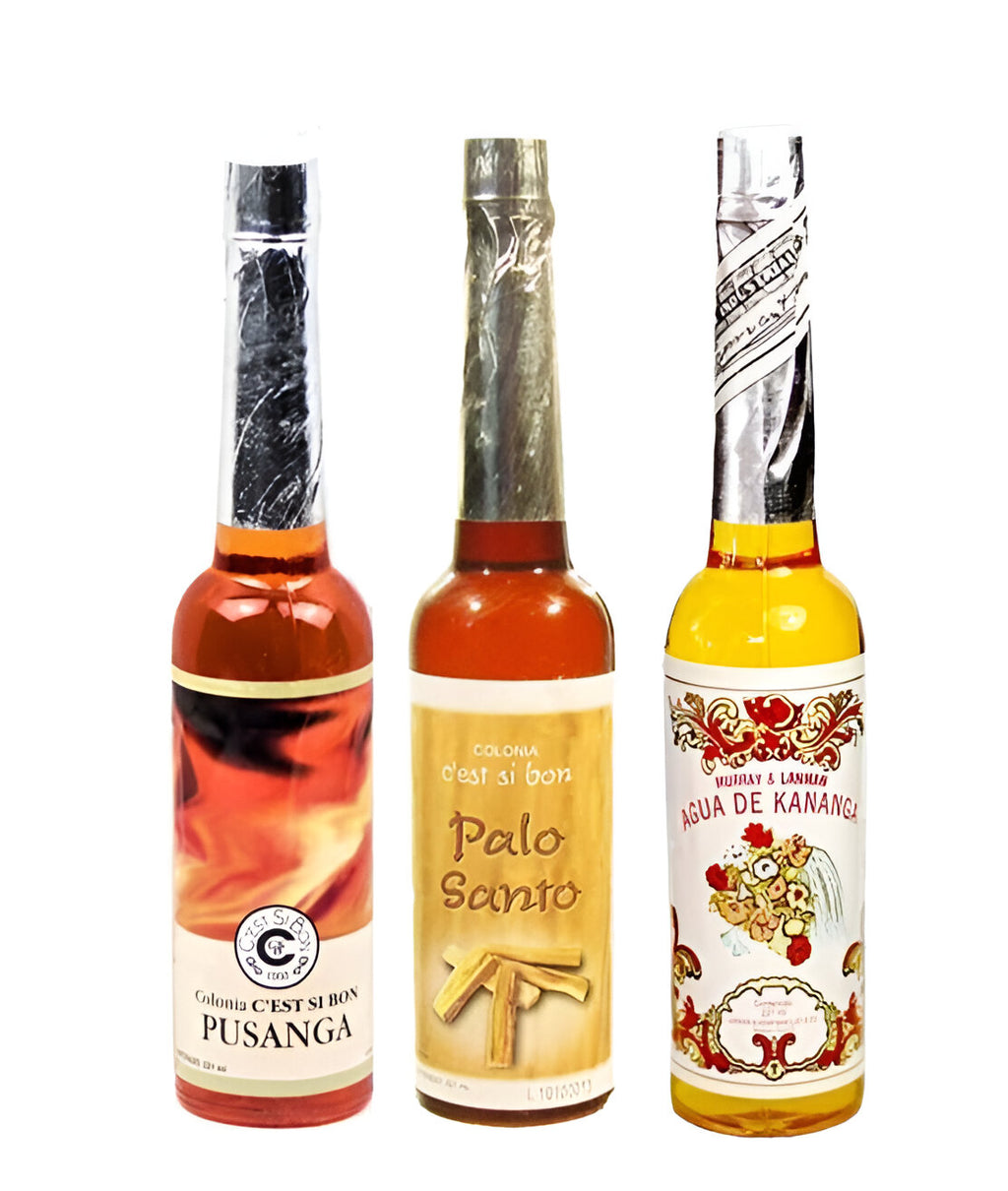 Wonderbox Aguas de santería Colonia Pusanga + Colonia Palo Santo + Agua de Kananga