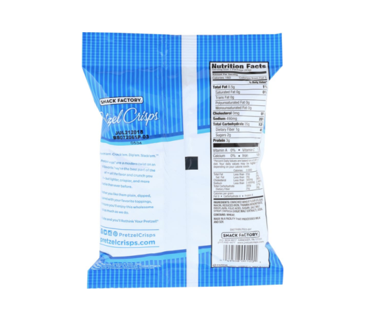 Galleta Crujiente Pretzel Crisps Snack Factory 85g