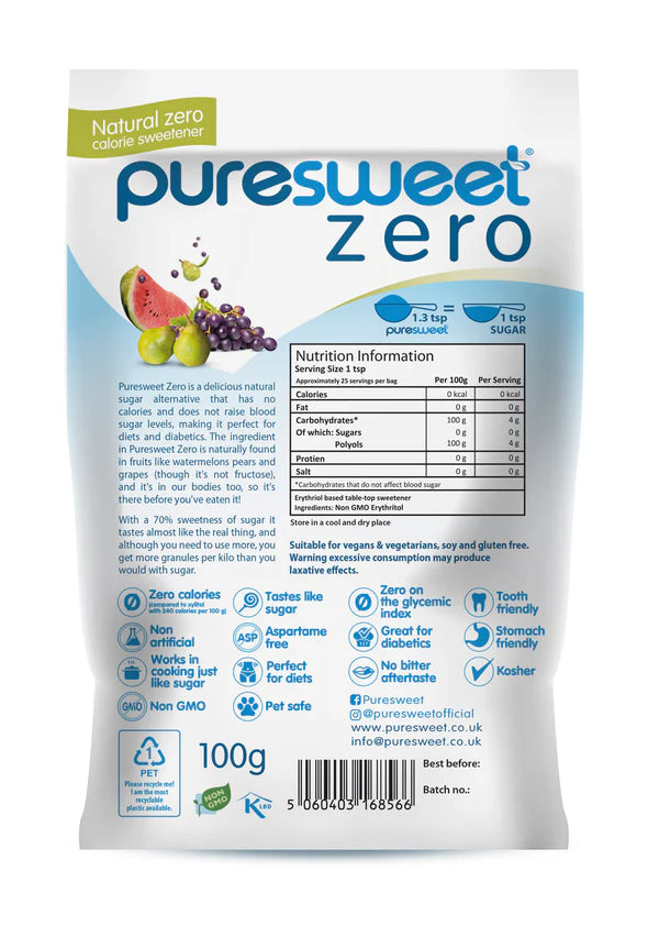 Puresweet zero Great taste 2019  Natural Zero Calorie  100g