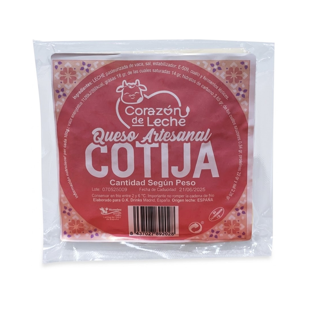 Queso Cotija Corazón de Leche 500gr