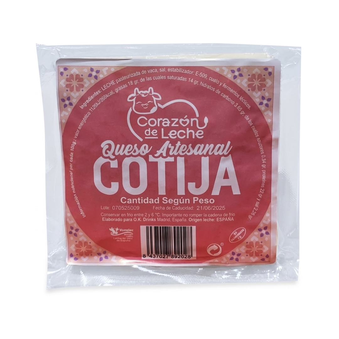 Queso Cotija Corazón de Leche 500gr