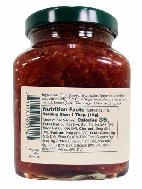 Stonewall Kitchen Raspberry Peach Champagne Jam 354g (12.5 oz.)