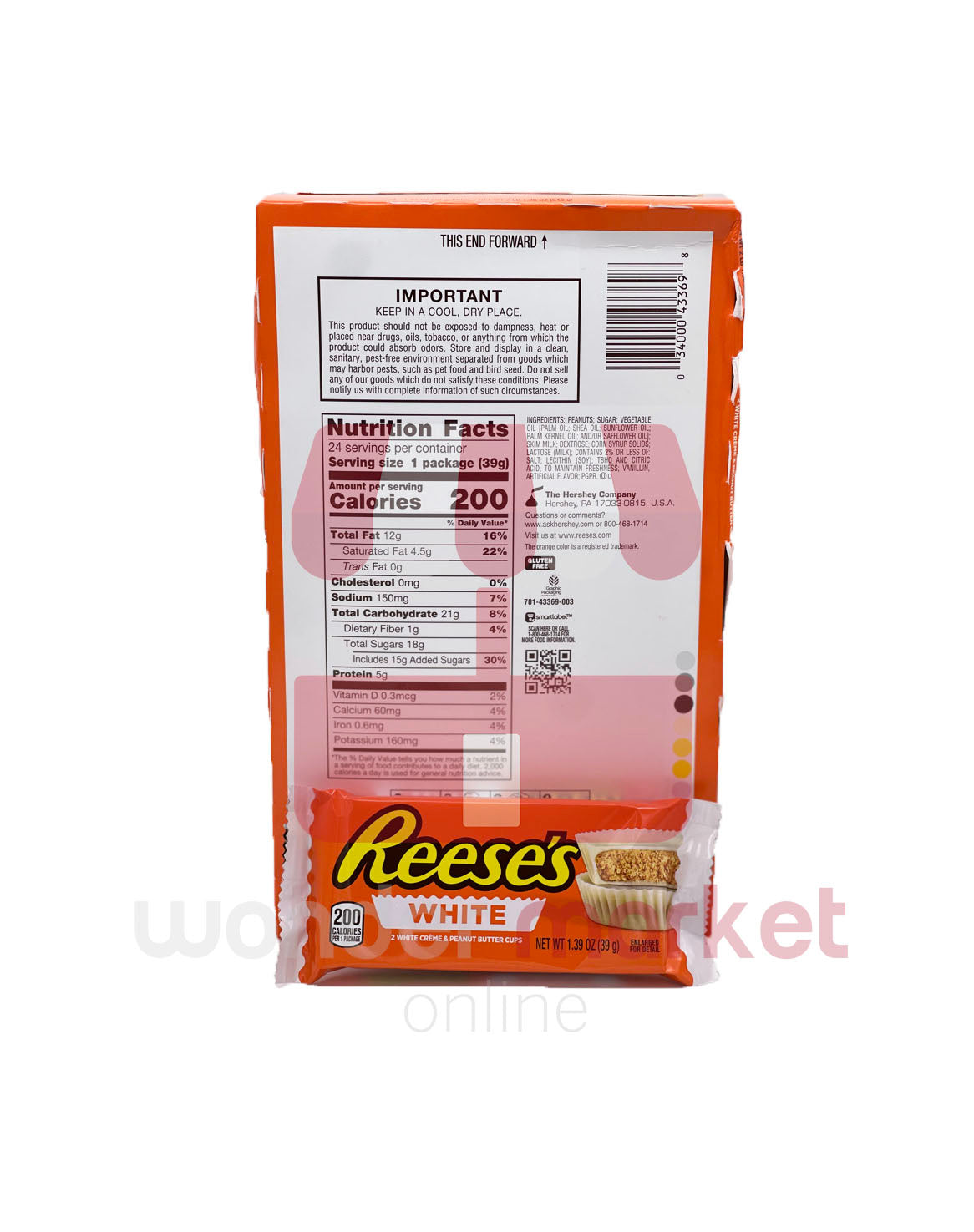 Reeses peanut & white choco 39g - 24uds