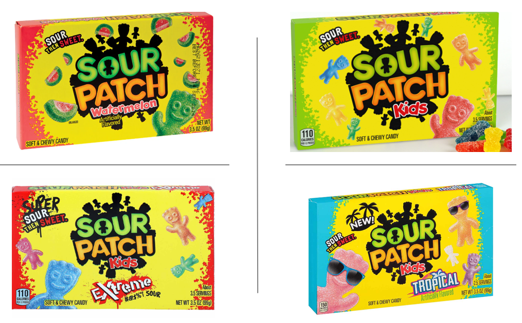 Sour Patch Kids soft y chewy candy, extreme, tropical, watermelon. (99g)